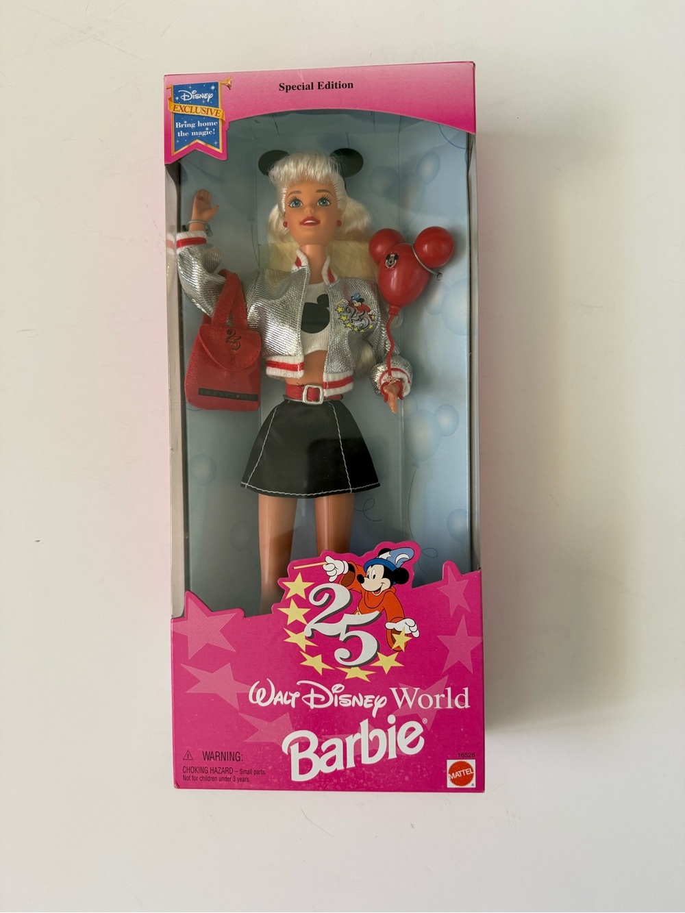 Mattel Barbie Disney 25th Anniversary Doll in Pink, Silver and Black